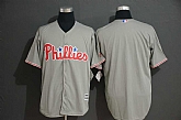 Phillies Blank Gray Cool Base Jersey,baseball caps,new era cap wholesale,wholesale hats